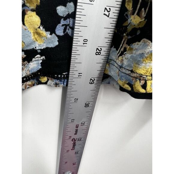 J Jill Shirt Womens Long Sleeve Floral Layered Tunic Top Black Size Small - Picture 8 of 8